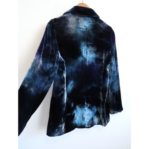 RAQUEL ALLEGRA Velvet Silk Single Breasted Tie Dye Blazer Jacket SSENSE 1 S $800 - Picture 10 of 16